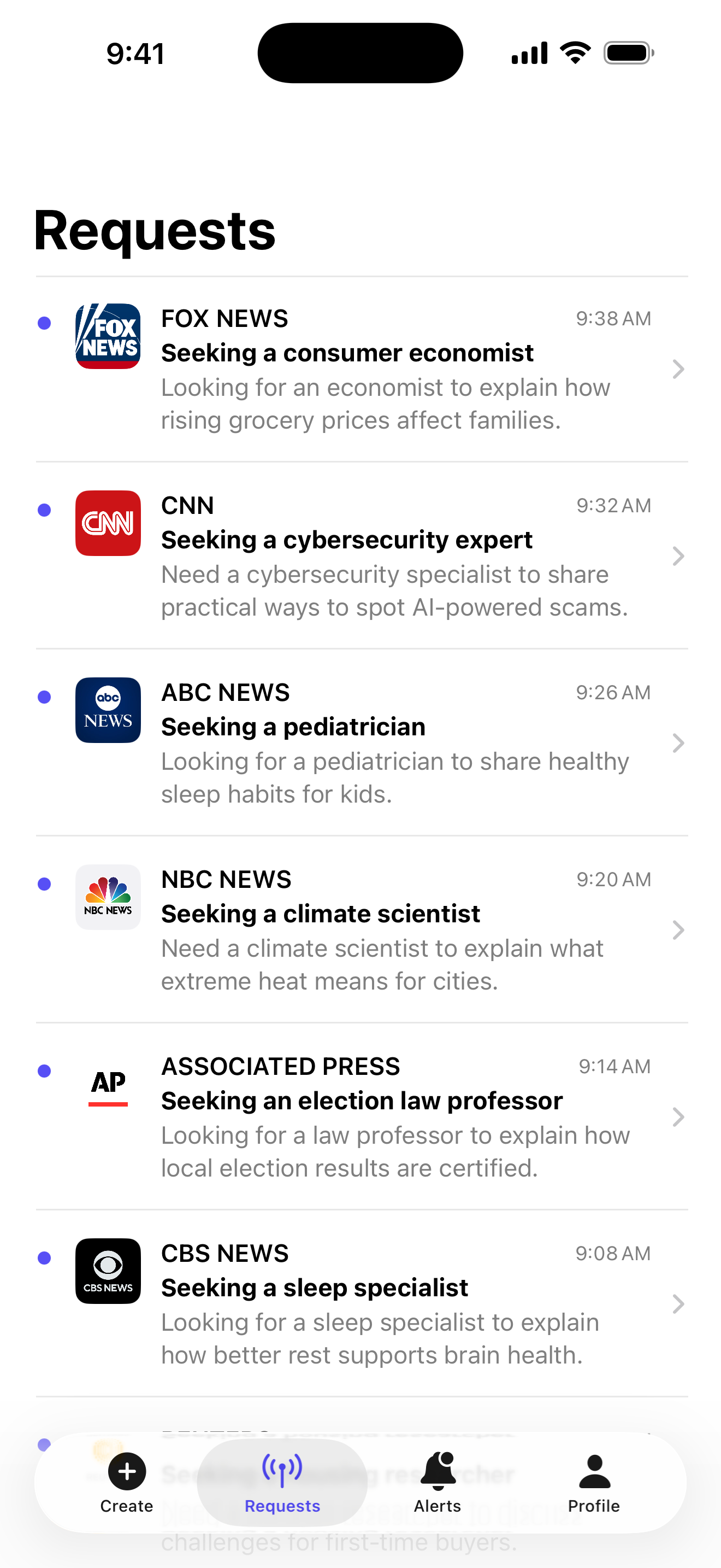 TMX Messenger app requests screen